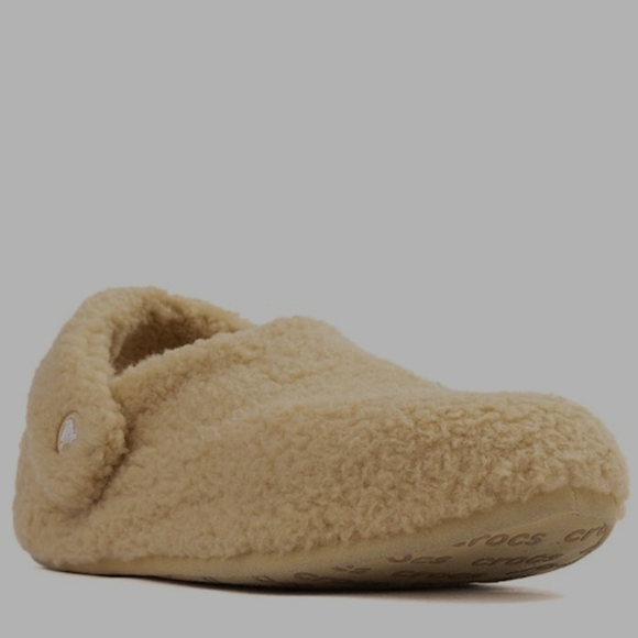 CROCS Tan Fuzzy Slippers - Picture 3 of 6